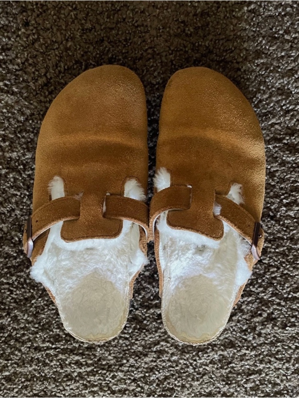 Birkenstock Boston Shearling Mink Suede Clogs EU 39 Regular